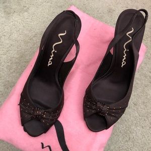 Chocolate brown Nina dress heels